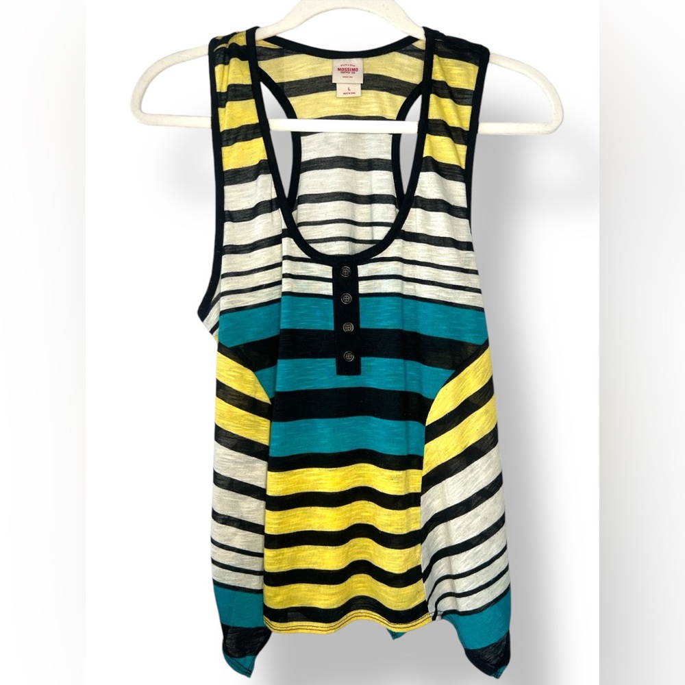 Mossimo Striped Tank Top with Button Detail